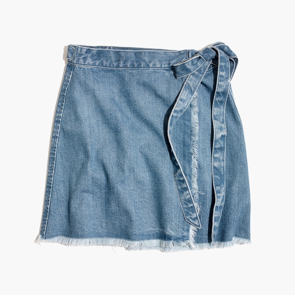 Madewell Raw Hem Wrap Jean / Denim Skirt